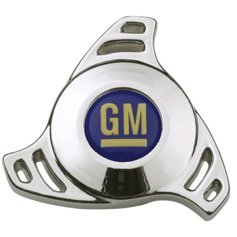 Carburetor Air Cleaner Center Nut; Large High Tech Style; GM Logo Center; Chrome