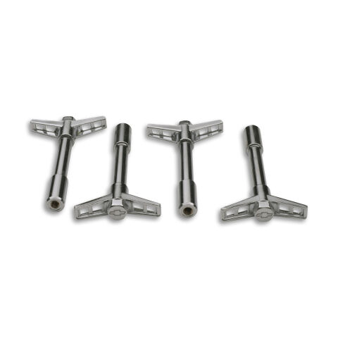 Engine Valve Cover Wing Nuts; Steel; Chrome; Bowtie Logo; 1/4-20 Thread; 4 Pack