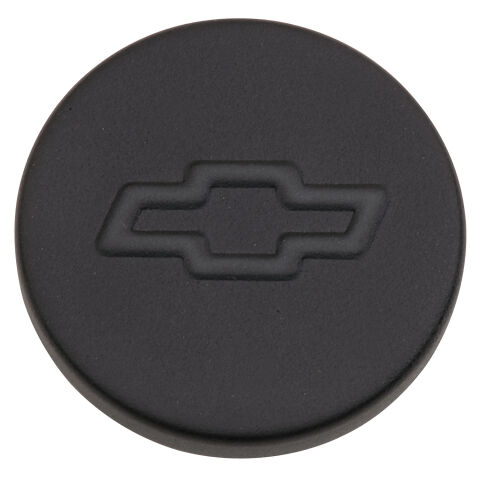Engine Oil Filler Cap; Push-In Style; 1.22 Hole; Bowtie Logo; Black Crinkle
