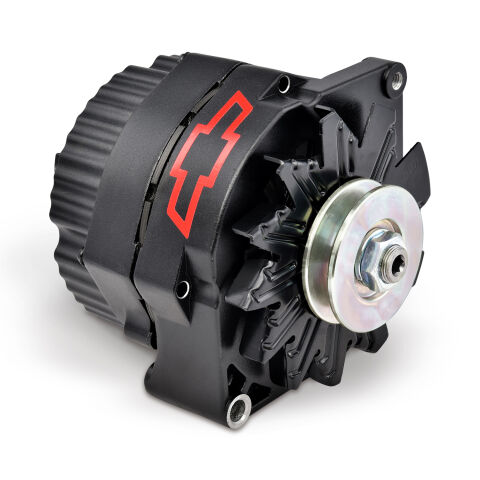 Alternator; 100 AMP; GM 1-Wire Style; Red Bowtie Logo; Black Crinkle; 100% New