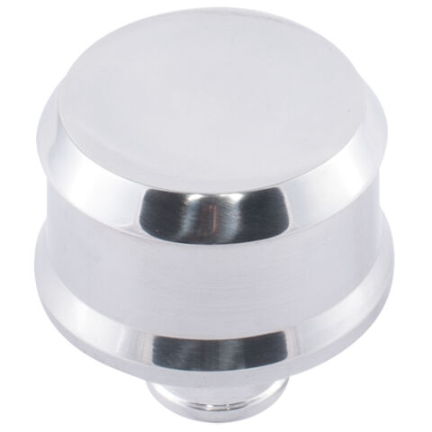 Slant-Edge Aluminum Breather Cap; No Emblem; Push-In; Polished