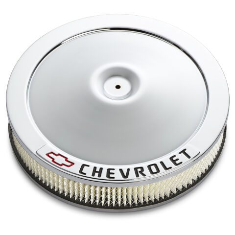 Carburetor Air Cleaner Kit; 14 Inch Diameter; 'Chevrolet' Lettering; Chrome