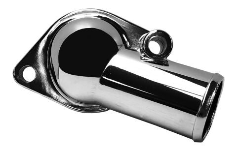 Water Neck; Chrome; O-Ring Style; For SB and BB Chevy Engines; 15 Degree Type