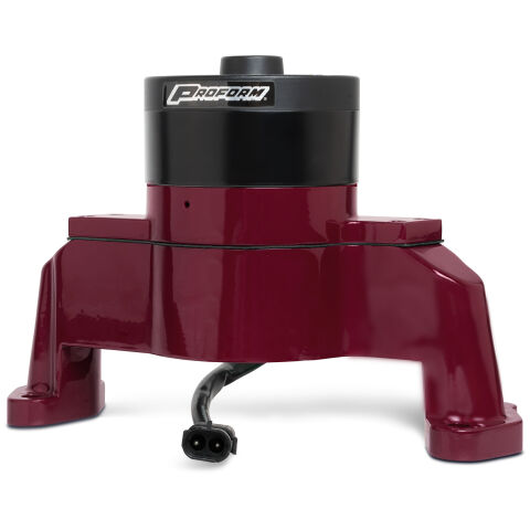 Electric Engine Water Pump; Aluminum; Red Powder Coat; Fits SB Chevy Engines