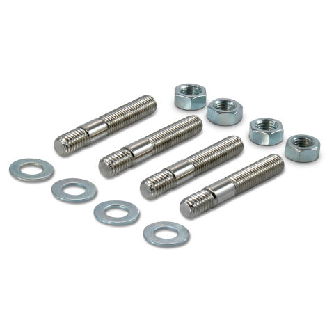 Engine Carburetor Studs with Lock Washers and Nuts; 1-3/8 Inch Length; 4 Pieces