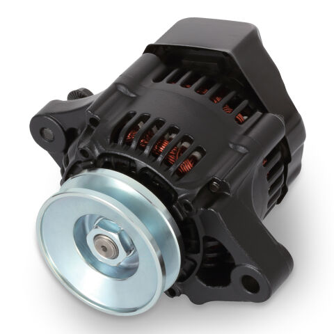 100% NEW, BLACK, 1-WIRE MINI ALTERNATOR, GM 50 AMP.