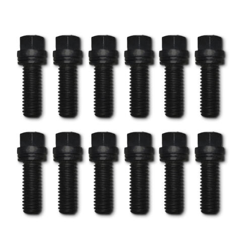 Wedge-Locking Header Bolts; Hex Head; 3/8 dia. X 3/4in Black Oxide; 12 Pcs