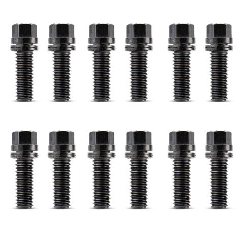 Wedge-Locking Header Bolts; Hex Head; 3/8 dia. X 1in Black Oxide ; 12 Pcs