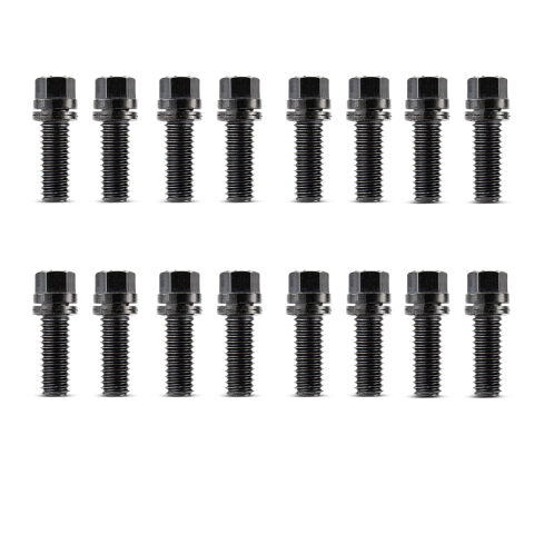 Wedge-Locking Header Bolts; Hex Head; 3/8 dia. X 1in; Blk Oxide Finish; 16 Pcs