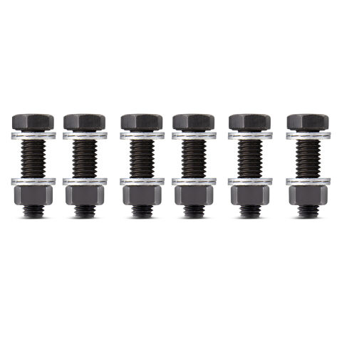 Wedge-Locking Collector Bolts and Nuts; 3/8 dia. X 1.25in; Black Finish; 6 Pcs