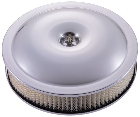 Engine Air Cleaner Assembly 14 In. Dia; Aluminum; Clear Anodized; Paper Filter