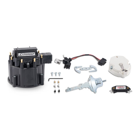 Engine Distributor Tune-Up Kit; Fits GM HEI V8 Dist w/Internal Coil; Black Cap