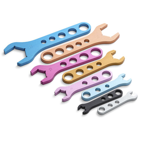 Aluminum AN Wrench Set; 8 Pieces; Includes Size -3AN thru -20AN; Sold as One Set