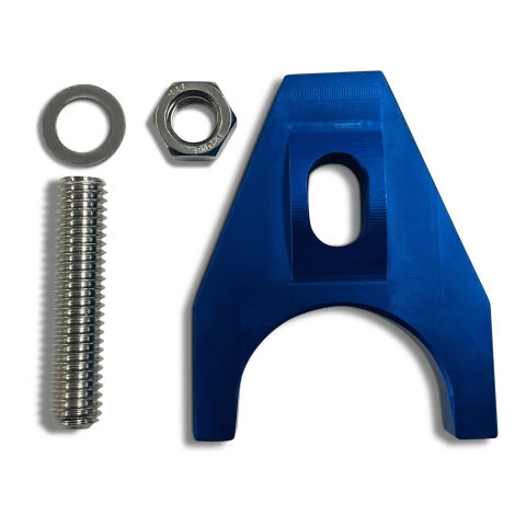 Engine Distributor Clamp; Heavy Duty; Blue Finish; Fits Chevy V8/V6 Engines