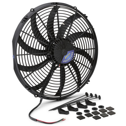 Brushless Electric Radiator Fan; Universal; S-Blade; 12 Volt; 16 Inch; 3300 CFM