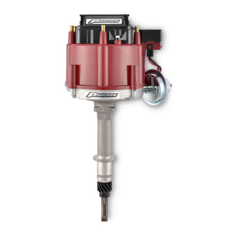 HEI Distributor; Street/Strip; Built-In Coil; Red Cap; For Chevy Inline 6 Engine