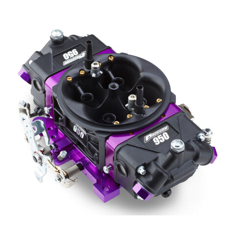 Black Race Series Carburetor; 950 CFM, Mechanical Secondary, Black & Purple