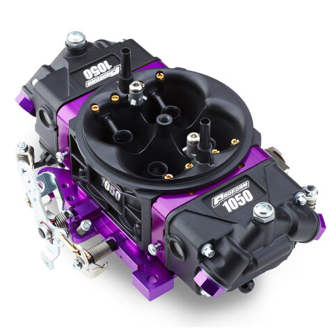 Black Race Series Carburetor; 1050 CFM, Mechanical Secondary, Black & Purple