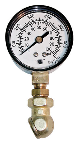 Tire Pressure Gauge; 0-100 PSI Range; 2lb Increments; 2-1/2 Diameter Face