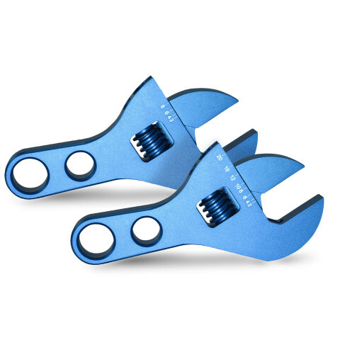 Adjustable AN Wrench Set; One Fits -3AN to -8AN; One Fits -10AN to -20AN; Blue