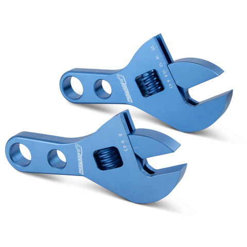 Adjustable AN Wrench Set; One Fits -3AN to -8AN; One Fits -10AN to -20AN; Blue