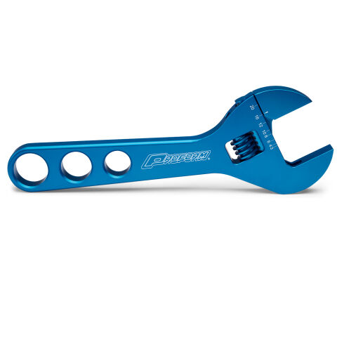 Adjustable AN Wrench; Fits -10AN to -20AN Size Fittings; Blue Anodized Aluminum