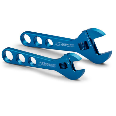 Adjustable AN Wrench Set; One Fits -3AN to -8AN; One Fits -10AN to -20AN; Blue