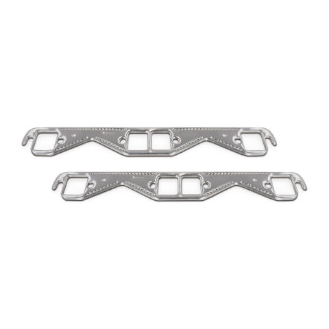 Engine Header Gasket Set; Small Block Chevy; Square Port; Aluminum Material;Pair