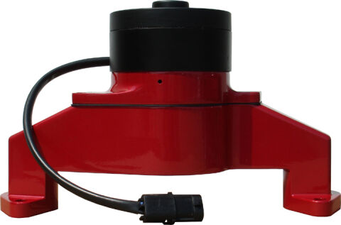 Electric Engine Water Pump; Aluminum; Red Powder Coat; Fits BB Chevy Engines